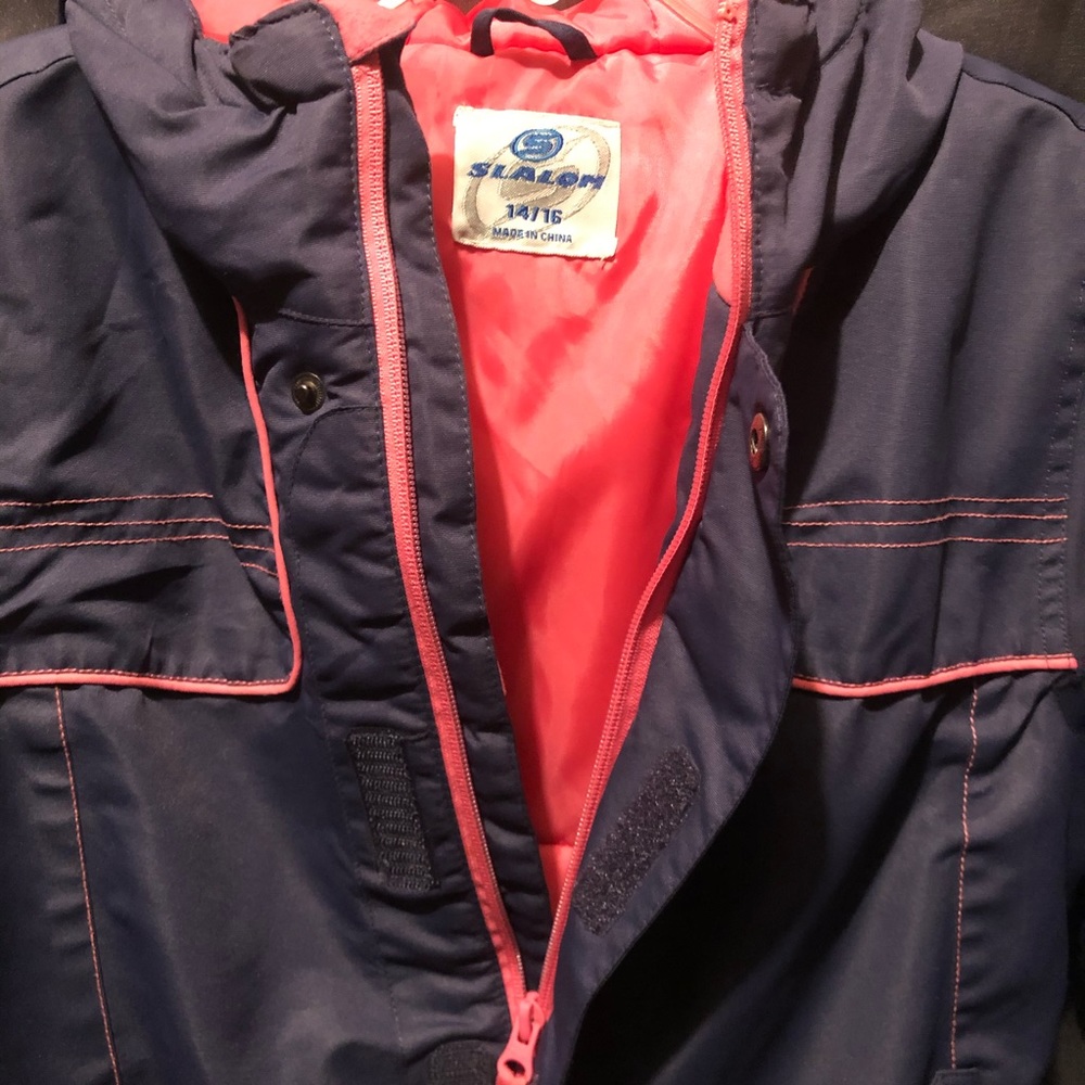 Slalom girls 14/16 pink and navy blue jacket.